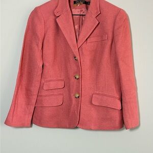Lauren Ralph Lauren Pink Tweed Linen Silk Blazer Classic